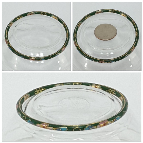 Floral Vines Cloisonne" bangle bracelet, 3.5" open - Picture 2 of 8